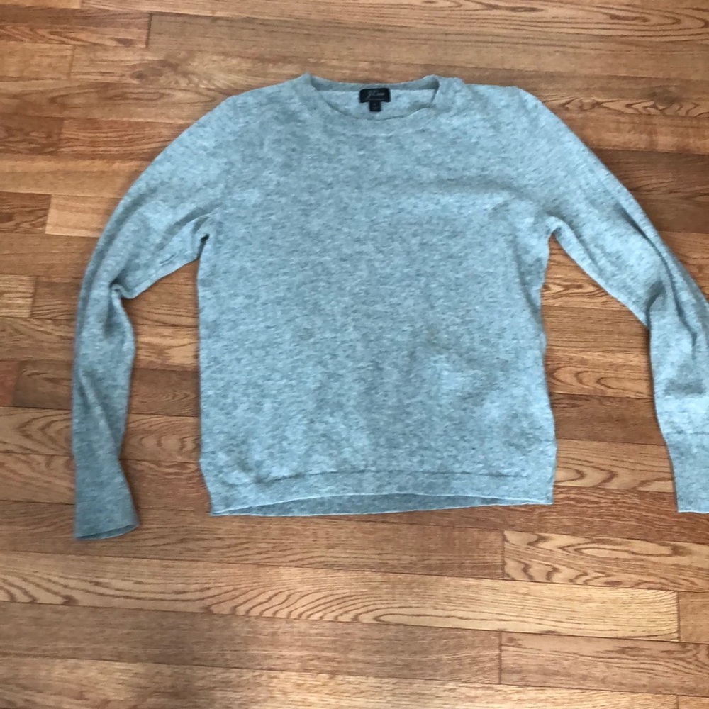 Jcrew gray cashmere crew neck sweater